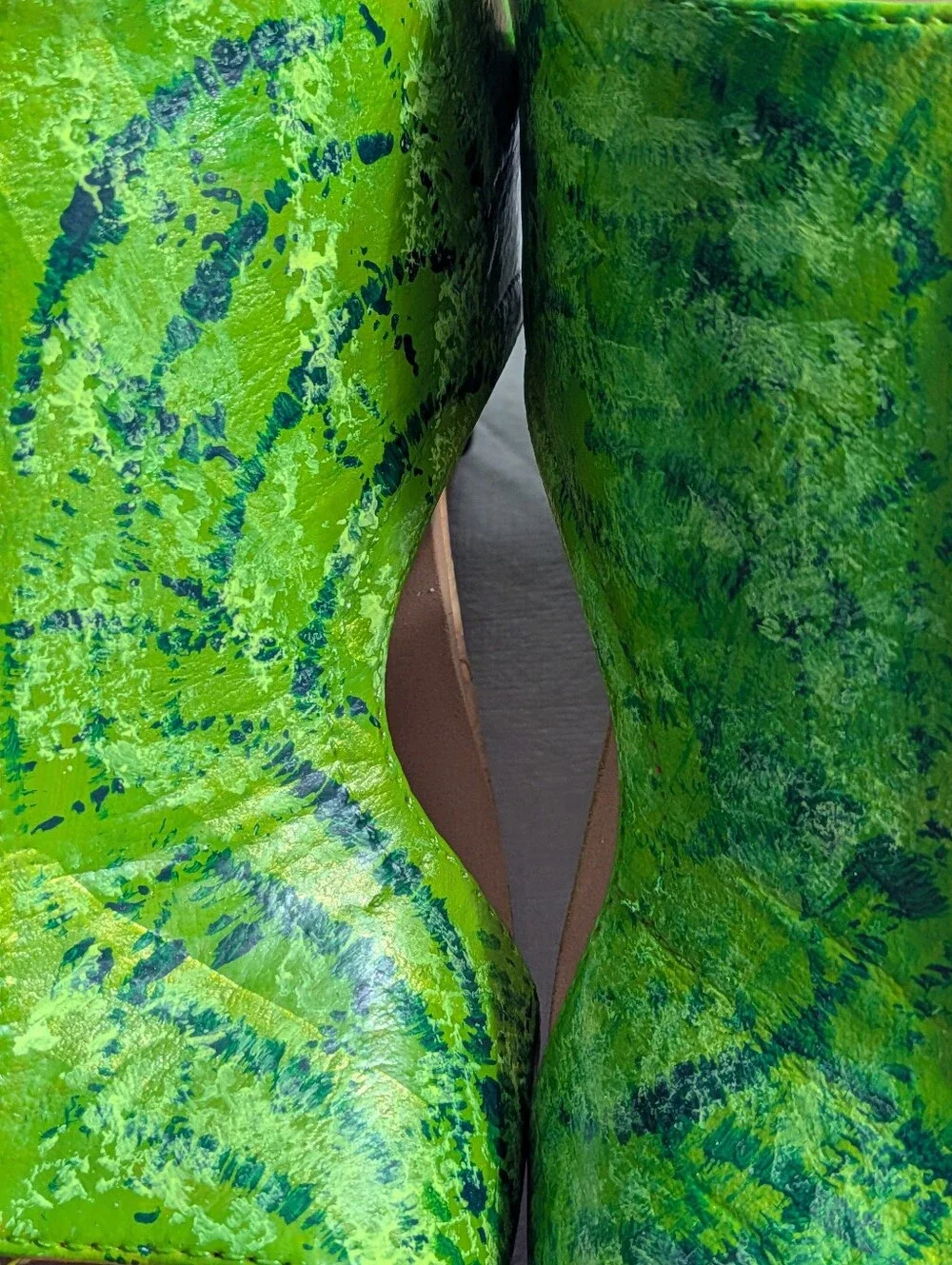 Corky's Comfort Platform Wedge Sandals Green Animal Print Boho Chic Resortwear
